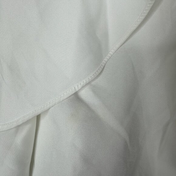 FLAW - Mac Duggal Asymmetrical Ruffle Mini Cocktail Dress  Mac White 10 #A0194 - Picture 6 of 12